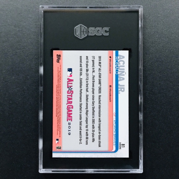 Ronald Acuna Jr. - 2019 Topps Chrome Update AS #81 SGC 9 - Picture 2 of 4